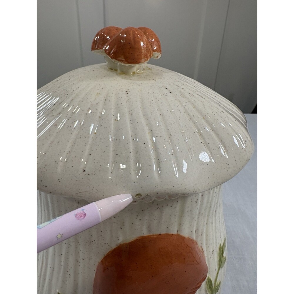 Vtg Arnel's Ceramic Mushroom Lidded Kitchen Jar / Canister -11”Including Lid - Picture 9 of 14